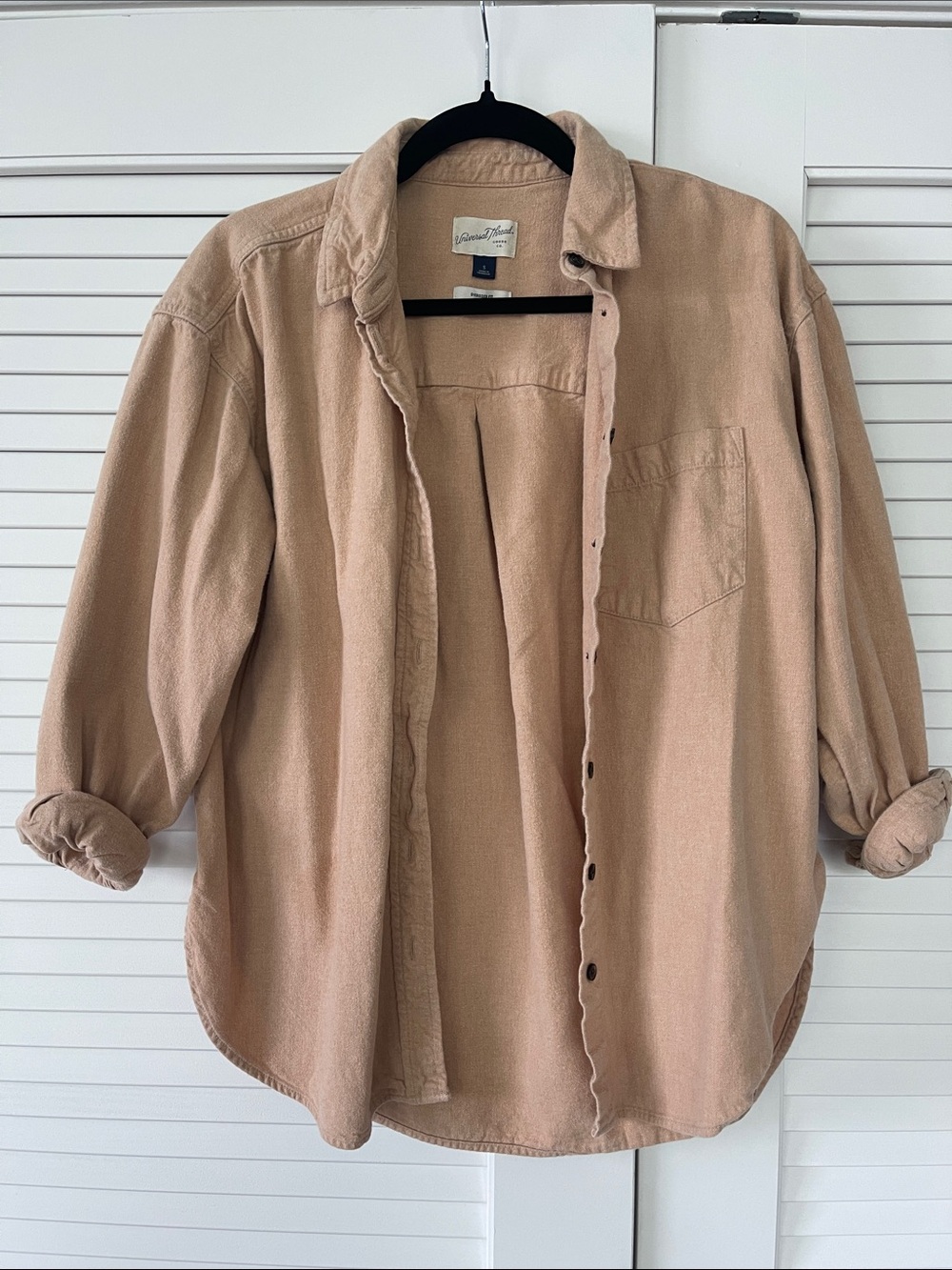 Casual Beige Button-Up Shirt